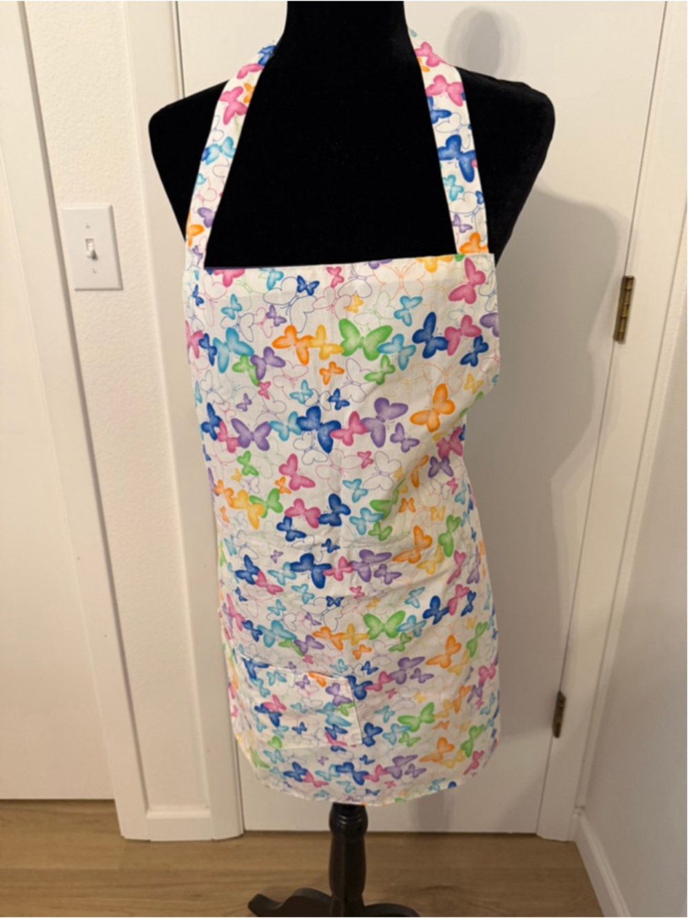 Handmade Butterfly Apron Colorful Cottagecore Kitchen Baking Garden Pocket Adult